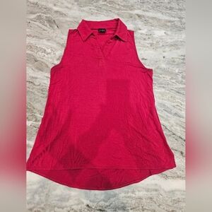 Belyn Key Red Sleeveless Golf Polo Top Size M Modal Blend